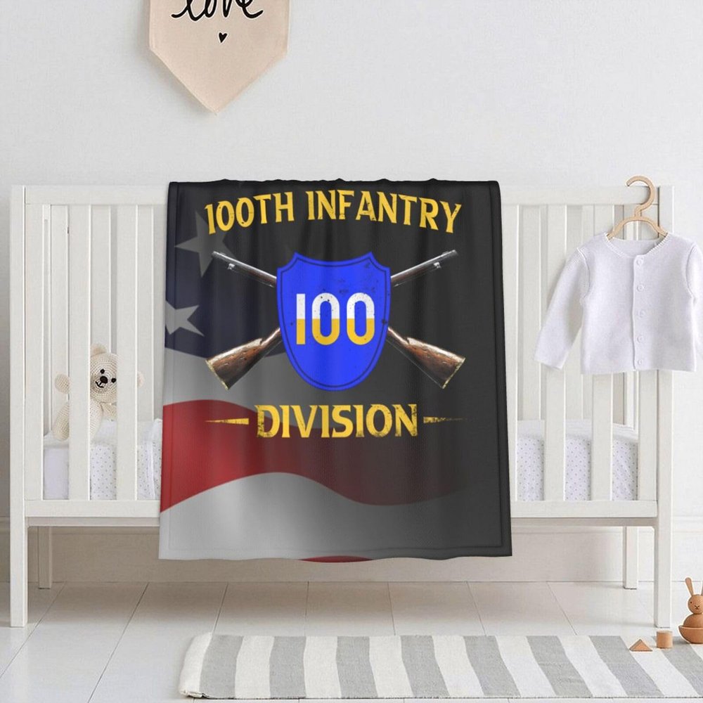 100th Infantry Division Crossed Rifles 30x40 Inch Soft Blanket Cozy Stylish Safe for Baby in Comfort