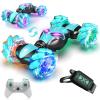 AEROQUEST Gesture Sensing RC Stunt Car, 4WD Hand-Controlled 2.4GHz Remote Control Drift Cars for Boys Girls Age 6-8-12, All-Terrain Off-Road Twist Toy Cars with Lights Music for Birthday Gifts (Blue) view 1