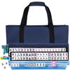 American Mahjong Tile Set, American Mahjong Set Complete with Bag, 166 White Tiles with Bag and Accessories, 4 All-in-One Mahjong Racks with Pushers, Travel Vita Mahjong Tile Game Set view 1