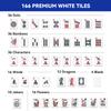 American Mahjong Tile Set, American Mahjong Set Complete with Bag, 166 White Tiles with Bag and Accessories, 4 All-in-One Mahjong Racks with Pushers, Travel Vita Mahjong Tile Game Set view 2