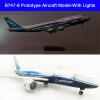 Airplane Model 18.5 Inch 1: 150 Scale Models Jet Airplane Prototype B747 Plane Diecast Collectibles Resin Aircraft Model for Collection Or Gift(Blue,Upgraded) view 4