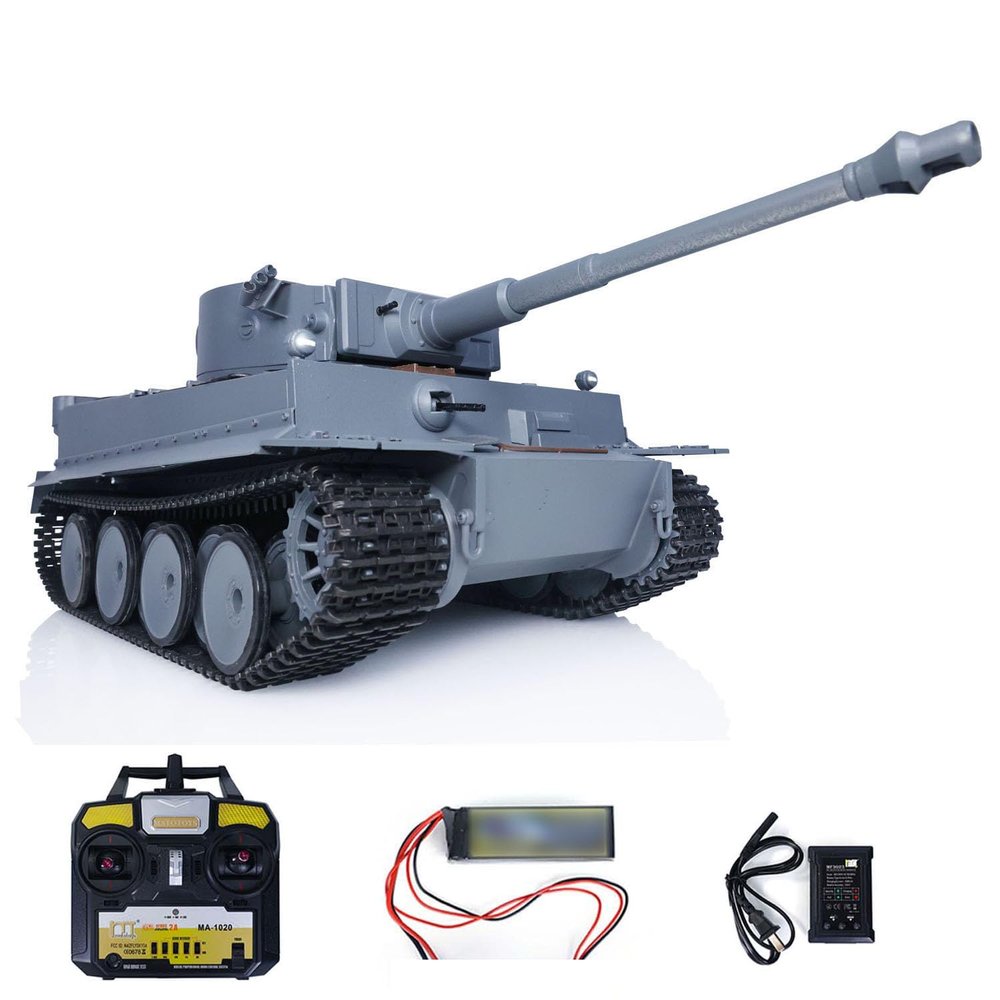 TOUCAN RC HOBBY 1/16 Mato Metal Gray German Tiger I BB Shooting RTR RC Tank 1220 for Ages 14+