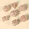 7pcs Polyhedral Dice Set  Vintage Dragon Engraved Gemstone Style Dice for DND, Dungeons & Dragons, RPG Tabletop Games (Natural Rose Quartz) view 3