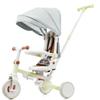 7 in 1 Baby Tricycle, Foldable Toddler Tricycle with Removable and Adjustable Parent Handle, Toddler Push Bike with Removable Pedal, Canopy, and Guardrail, Tricycle for 12-72 Months (Green) view 1