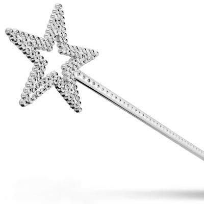 JOGILBOY Princess Star Wand, 13 Inches Silver Fairy Angel Wand, Party Costume Dress Up Accessories