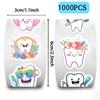 1000PCS Tooth Stickers Roll, 2 Rolls 10 Styles Cartoon Teeth Fairy Sticker, Dental Reward Stickers for Dentist, Classroom, Scrapbooking, Party Favors, DIY Crafts view 2