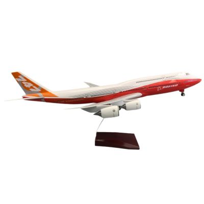 Airplane Model 18.5 Inch 1: 150 Scale Models Jet Airplane Prototype B747 Plane Diecast Collectibles Resin Aircraft Model for Collection Or Gift(Red,Upgraded)