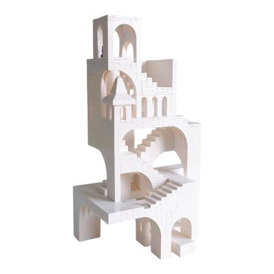 AIYIMUSIDEEN White High Tower Building BlockArchitecture Building Blocks Suitable for Adults
