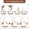 7 in 1 Baby Tricycle, Foldable Toddler Tricycle with Removable and Adjustable Parent Handle, Toddler Push Bike with Removable Pedal, Canopy, and Guardrail, Tricycle for 12-72 Months (Ivory) view 2