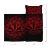 Axolotl Red Black Leaf Nap Mat, Vintage Elegant Leaf Rolled Napping Mat, Gothic Botanical Tree Leaves Sleeping Bag for Teens, Retro Farmhouse Leaves Slumber Bag for Travel Camping, 60" L*21" W view 2
