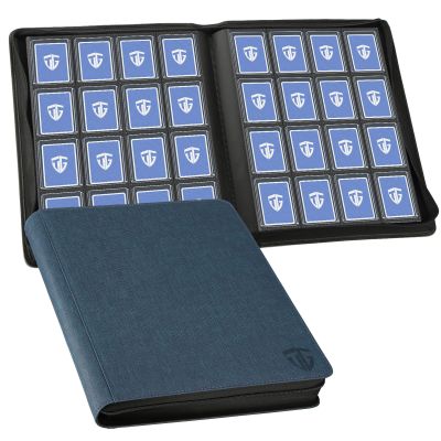16 Pocket Toploader Binder,Holds 640 3x4 Toploader Hard Cases,Sleeves Card Collection Binder,20 Double Sided Pages,Compatible with Trading & Sports Holder (Dark Blue)