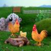 3 Pcs Farm-Themed Mini Chicken Figurines  Realistic Resin Rooster, Hen & Chick Models, Tiny Animal Statues for Miniature Farm Scene, Fairy Garden, Micro Landscape, Desk, Cake & Craft Decorations view 2