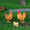 3 Pcs Farm-Themed Mini Chicken Figurines  Realistic Resin Rooster, Hen & Chick Models, Tiny Animal Statues for Miniature Farm Scene, Fairy Garden, Micro Landscape, Desk, Cake & Craft Decorations view 4