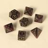 7pcs Polyhedral Dice Set  Vintage Dragon Engraved Gemstone Style Dice for DND, Dungeons & Dragons, RPG Tabletop Games (Purple Cats Eye) view 3