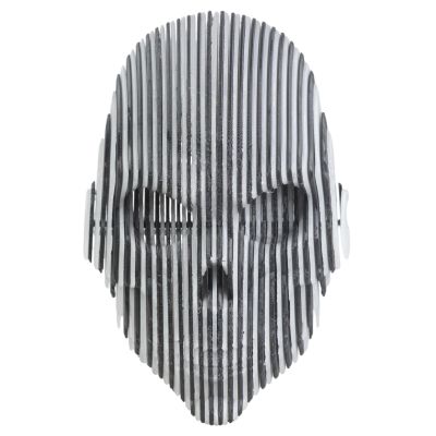 Vdaxvme Glowing Deformable Vertical Stripes Skull Art Piece Structure For Desk Display And Creative Gift Ideas Modern Skull Display Piece