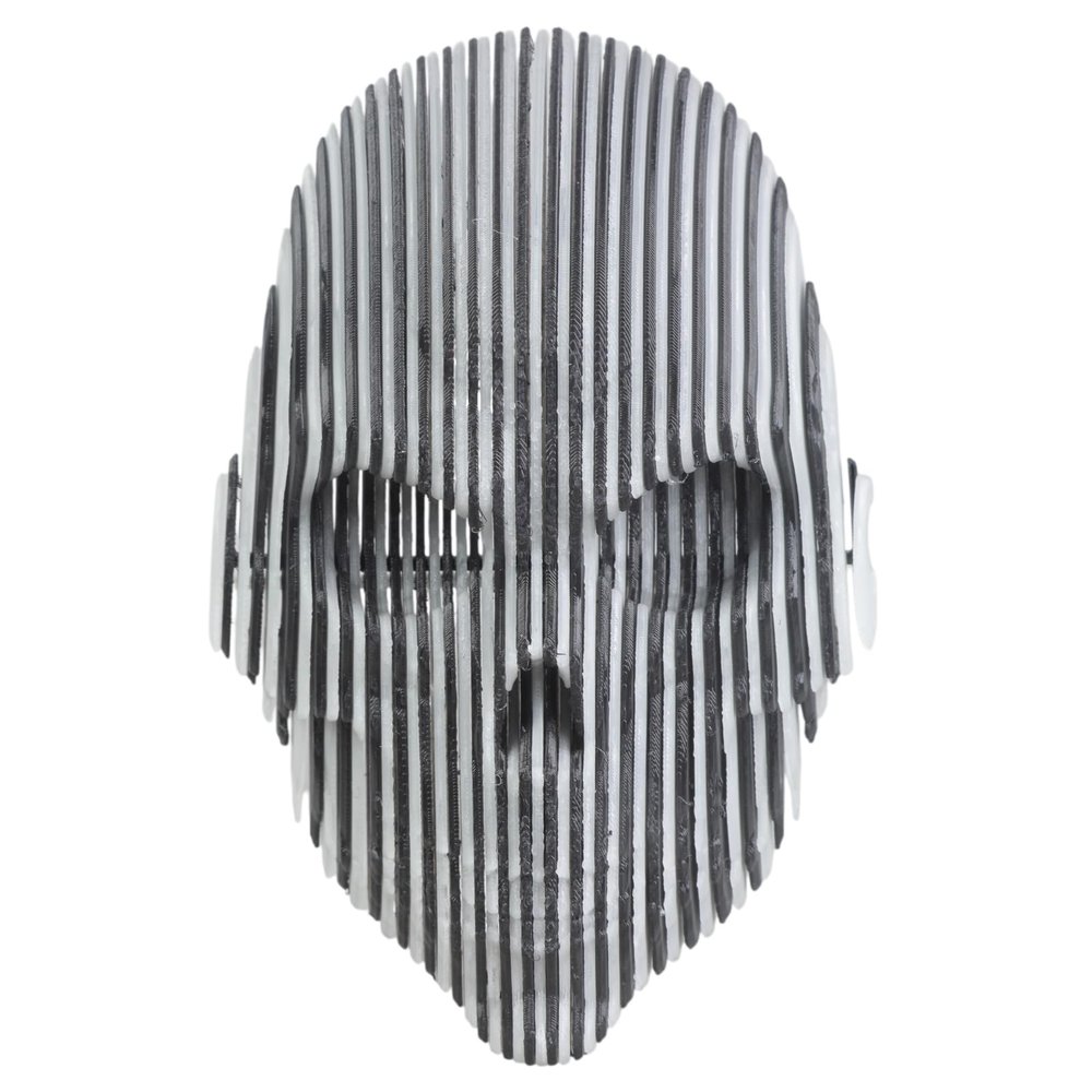 Vdaxvme Glowing Deformable Vertical Stripes Skull Art Piece Structure For Desk Display And Creative Gift Ideas Modern Skull Display Piece