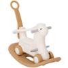 Qaba 4-in-1 Rocking Horse for Toddlers 1-3 Years, Baby Rocking Horse with Detachable Balance Board and Push Handle, Alpaca-Shaped Ride On Toy with 4 Smooth Wheels, for Baby Girls and Boys, Brown view 1