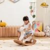 Qaba 4-in-1 Rocking Horse for Toddlers 1-3 Years, Baby Rocking Horse with Detachable Balance Board and Push Handle, Alpaca-Shaped Ride On Toy with 4 Smooth Wheels, for Baby Girls and Boys, Brown view 2