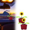 Swinging Flower Ornament, Solar Powered Figurines, Dancing Dashboard Decor with Weather-Resistant Design, Sunflower Figurines for Office Home Desk Windowsill, Funny Car Accessories (Yellow_2PCS) view 1