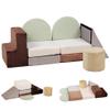 BanaSuper 7-Piece Foldable Foam Climbing Blocks for Toddlers, Convertible Playset with Extra-Large Crawling Area, Kids Indoor Soft Play Gym for Active Play, Builds into Sofa & Play Couch Shape view 1