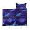 Axolotl Galaxy Starry Nap Mat, Purple Tie Dye Sky Sleeping Mat, Purple Gradient Romantic Starry Slumber Bag for Teens, Galaxy Sky Night Roll up Portable Sleeping Bag for Travel, 50" L*21" W view 2