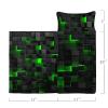 Axolotl Geometric Nap Mat with Pillow and Blanket, Green Black Geometry Rolled Napping Mat, Neon Light Honeycomb Sleeping Bag for Teens, 3D Abstract Grid Slumber Bag for Travel Camping, 60" L*21" W view 2