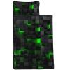 Axolotl Geometric Nap Mat with Pillow and Blanket, Green Black Geometry Rolled Napping Mat, Neon Light Honeycomb Sleeping Bag for Teens, 3D Abstract Grid Slumber Bag for Travel Camping, 60" L*21" W view 3
