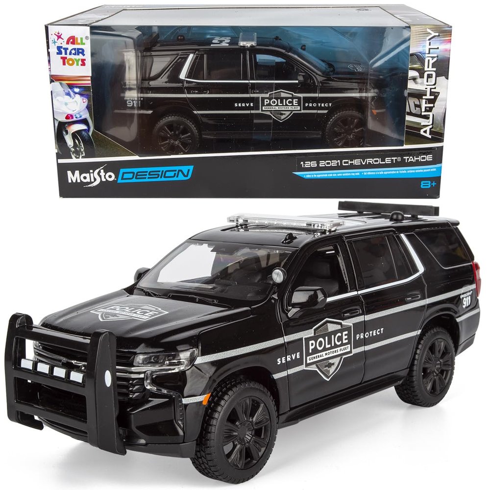 All Star Toys 2021 Tahoe PPV (Police Pursuit Vehicle) Official Promo Version 1/26 Diecast Police Car Model Maisto Design Authority Exclusive 32548