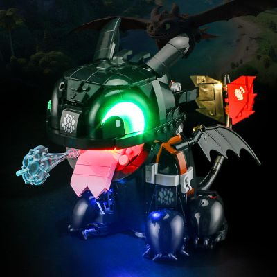 BOOZUU Light Kit for 10375 Toothless - Easy Install with Guide, Hidden Wires, DIY Light Upgrade for How to Train Your Dragon Display (Lights Only, No Model)