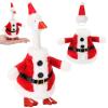 Abbylike Christmas Mini Desk Goose Outfit 7 Inch Magnetic Silly Goose Statue Holiday Decor Gifts for Winter Christmas Holiday Magnetic Duck Statue Table Desk Key Holder Decor(Red White Style) view 1