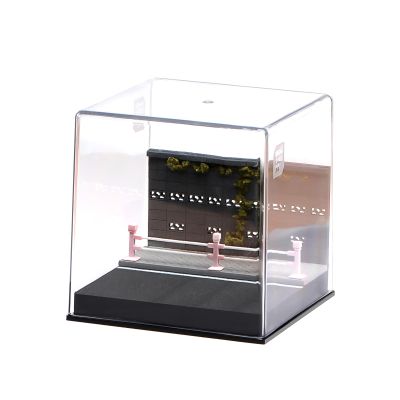 1/64 Model Car Display Case Diorama Garage,Simulated Parking Lot Model Miniature Scene Parking Lot PVC Assembly with Light Parking Space Model Display Frame Toy Display Box (Street Scene Garage)