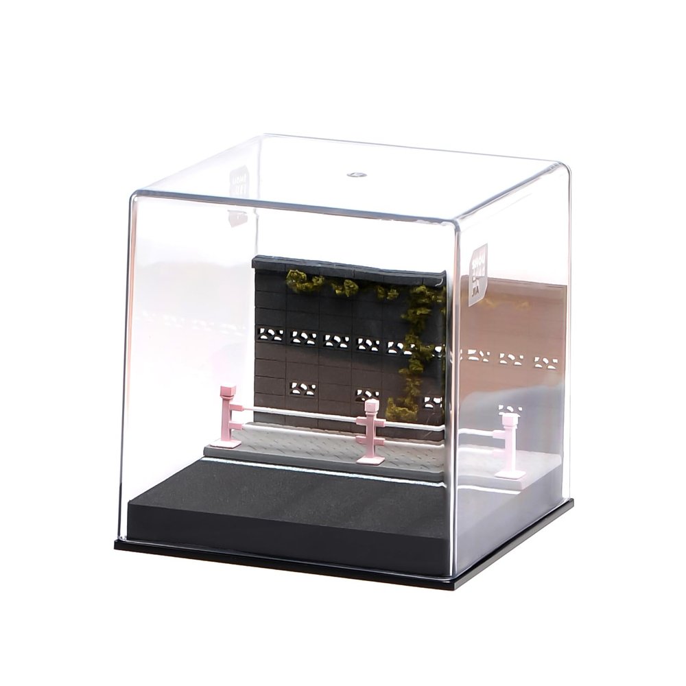 1/64 Model Car Display Case Diorama Garage,Simulated Parking Lot Model Miniature Scene Parking Lot PVC Assembly with Light Parking Space Model Display Frame Toy Display Box (Street Scene Garage)
