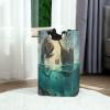 Jihqo Laundry Hamper Basket Piranhas and Pirate Ships Collapsible Nursery Storage Bin Waterproof Clothing Baskets for Home Bedroom Bathroom Washing Room view 2