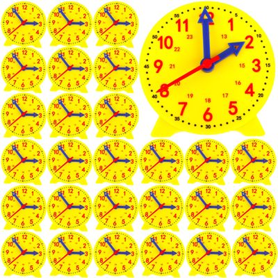 Octaday 28 Pcs Teaching Clock Kit 4 inch to Tell Time Learning Mini Geared Clock for Kids Early Math Skills Teacher and Classroom Supplies