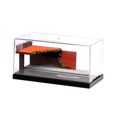 1/64 Model Car Display Case Diorama Garage,Simulated Parking Lot Model Miniature Scene Parking Lot PVC Assembly with Light Parking Space Model Display Frame Toy Display Box (Highway Scene Garage)