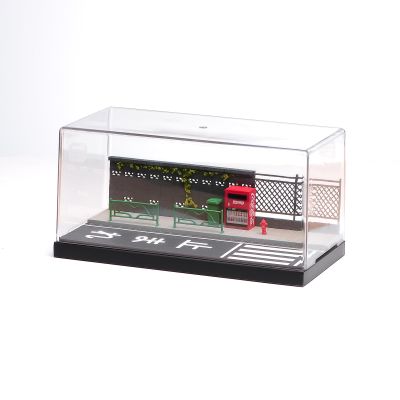 1/64 Model Car Display Case Diorama Garage,Simulated Parking Lot Model Miniature Scene Parking Lot PVC Assembly with Light Parking Space Model Display Frame Toy Display Box (Road Scene Garage)