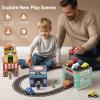 3-in-1 Sorting and Stacking Toys for Toddlers | Wooden Community Helpers, Nesting Boxes & Vehicle Track | Montessori Preschool Learning Toys Gift for 2 3 4 Year Old Boys Girls view 4