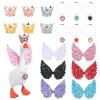 6 Set 7 inch Desk Goose Outfits - Glamorous Desk Goose Accessories - Mini Chain Collar, Crown&Glitter Angel Wings, Mini Goose Clothes for Magnetic Goose Key Holder Duck Statue, Valentine Decor Gifts view 1