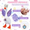 6 Set 7 inch Desk Goose Outfits - Glamorous Desk Goose Accessories - Mini Chain Collar, Crown&Glitter Angel Wings, Mini Goose Clothes for Magnetic Goose Key Holder Duck Statue, Valentine Decor Gifts view 4