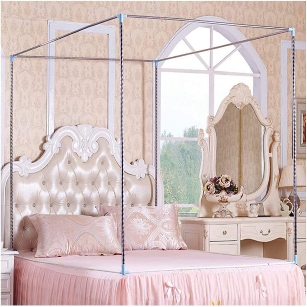 Mosquito Net Bracket 4 Corner Mosquito Netting Bracket, Stainless Steel Mosquito Net Frame, Bed Stand Canopy Post, Fit f