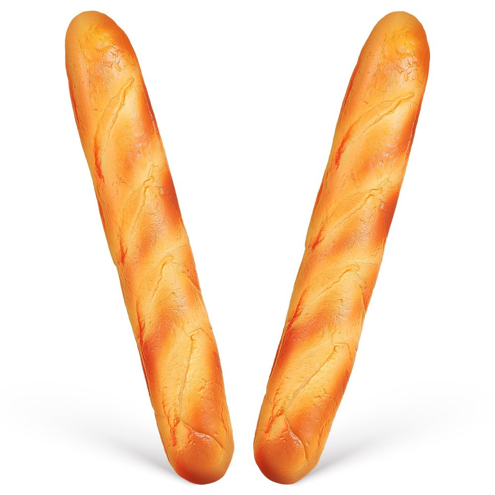 Angoily Artificial French Bread Loaf 13.58In Pu Fake Bread for Kitchen Decor Photography Props Pretend Play Food for Themed Parties Home Display