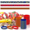 30pcs Blue Ring Silicone Bracelets, Blue with Gold Ring Print Game Theme Bracelets Cartoon Wristbands for Game Theme Birthday Party Decorations (3 Styles) view 4