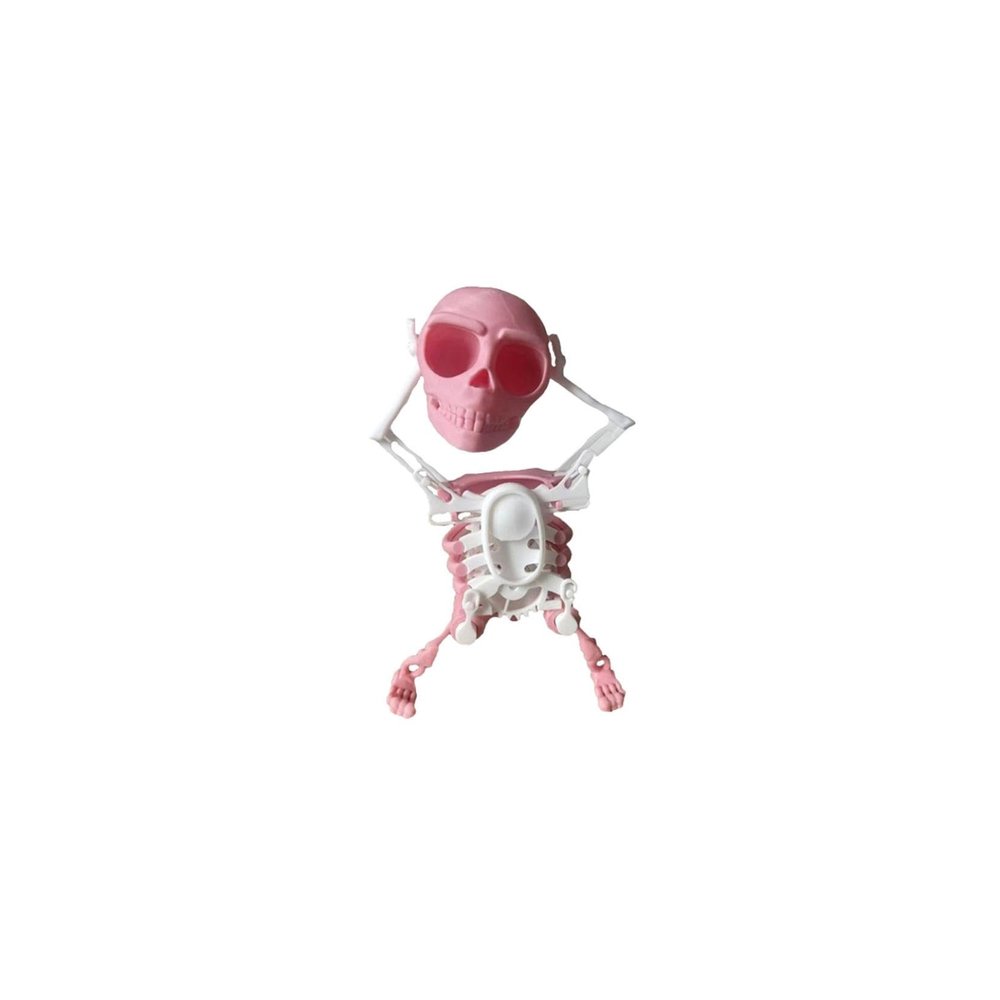 Dancing Skeleton Toy, Clockwork Skeleton Decoration, No Batteries Required, Fun and Entertaining for Kids, Small Plastic Toy for Home or Party Decoration. (Pink)