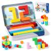 52 PCS Magnetic Blocks with Metal Box, 0.8in Mini Building Cubes Protable Travel Airplane Classroom Toys for Kids Ages 3+, STEM Educational Building Set for Toddlers Boys & Girls Birthday Gifts view 1