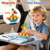 52 PCS Magnetic Blocks with Metal Box, 0.8in Mini Building Cubes Protable Travel Airplane Classroom Toys for Kids Ages 3+, STEM Educational Building Set for Toddlers Boys & Girls Birthday Gifts view 2