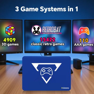 2TB Game Hard Drive with 20441 Games, Plug and Play Video Game Console for PC, 3 Game System in 1, Emulator Console Compatible with win OS