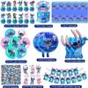 103PCS Stitch Party Supplies, Birthday Decorations Set Include Banner, Balloons, Stickers, Hanging Swirls, Cake Cupcake Toppers, Tablecloth for Boys Girls Stitch Theme Party view 3