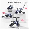 besrey 4 in 1 Toddler Bike, Toddler Tricycle for 1-3 Year Old, Trike with Push Handle, Backrest and Safety Belt, Birthday Gifts and Toys for Boys and Girls, Balance Bike (Dark Blue) view 2