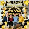 27pcs Welcome Back to Work Decorations Office Black Gold Welcome Back to Work Banner Balloons We Missed You So Much Backdrop Hanging Swirls Table Centerpieces Foil Balloons for Back to Work Office view 2