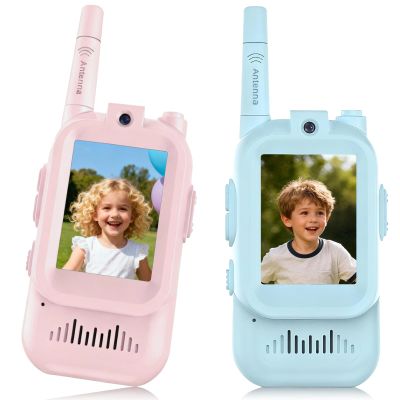 vilicert Video Walkie Talkie for Kids, Toys for 3-12 Year Old Boys Girls,Long Range 2 Way Radio Toy with Voice Effect, Birthday for Camping Outdoor